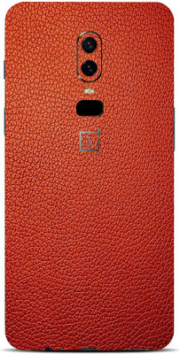 BUGGU OnePlus 6 Mobile Skin(Ultra Super Red Leather Skin With High Matte Finish.)