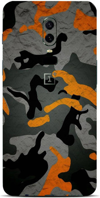 BugguSkin OnePlus 6, OnePlus 6 Mobile Skin(Ultra Super Camouflage Orange Skin With High Matte Finish.)