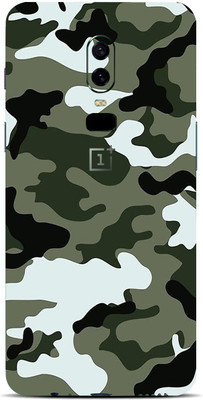 TJ CREATION OnePlus 6 Mobile Skin(Ultra Super Camouflage Military Winter Skin With High Matte Finish.)