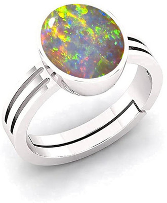 Sidharth Gems 11.25 Ratti 10.00 Carat Natural Opal Gold Adjustable Ring Brass Opal Silver Plated Ring