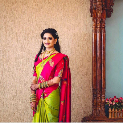 LUGABH Self Design Kanjivaram Pure Silk Saree(Light Green)