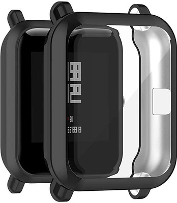 KAZUKI Front and Back Screen Guard for Amazfit Bip S Bumper Case Cover (Black)(Pack of 1)