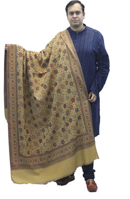 Vrinde Wool Embellished Men, Women Shawl(Yellow)