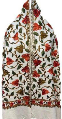 PASHTUSHS Wool Floral Print Women Shawl(Multicolor)