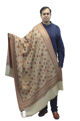 Vrinde Wool Embellished Men, Women Shawl(Beige)