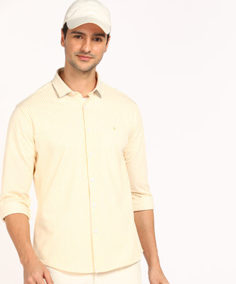 VAN HEUSEN SPORT Men Striped Casual Yellow Shirt