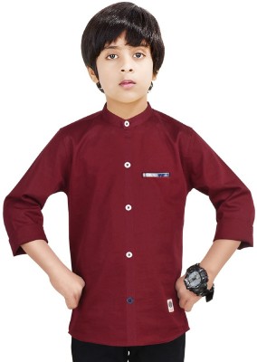 MADE IN THE SHADE Boys Solid Casual Maroon Shirt