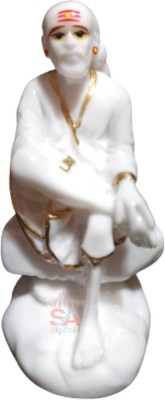 S A Gifts Premium Color and Quality Sai Baba Italian Marble Idol Figurine Showpiece Decorative Showpiece  -  9 cm(Marble, White)