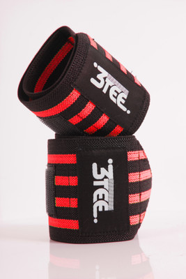 3tee Heavyweight Lifting Wrist Band Wrist Support(Red)