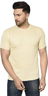 Moods A Nazzy Printed Men Round Neck Beige T-Shirt