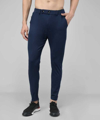 RKM STORE Solid Men Dark Blue Track Pants