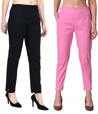 FC First Choice Regular Fit Women Black, Pink Trousers