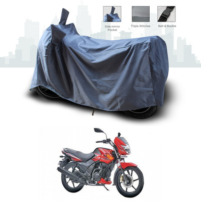 SEBONGO Two Wheeler Cover for TVS(Flame DS 125, Grey)