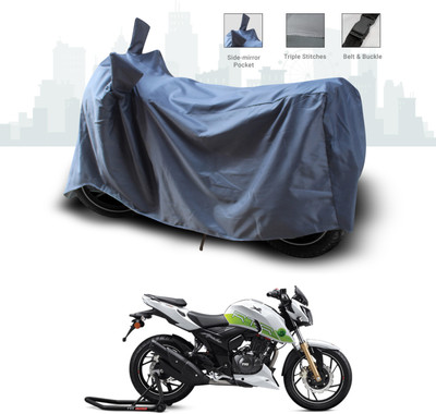 SEBONGO Two Wheeler Cover for TVS(Apache RTR 200 Fi E100, Grey)