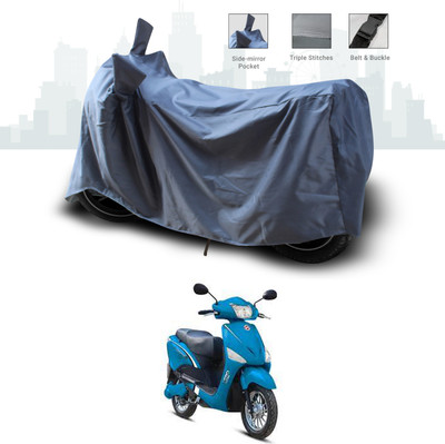 SEBONGO Two Wheeler Cover for Hero(Electric Optima Plus, Grey)