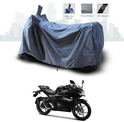 ANTHUB Two Wheeler Cover for Suzuki(Gixxer, Grey)