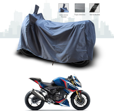 SEBONGO Two Wheeler Cover for TVS(Apache RTR 180, Grey)