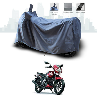 SEBONGO Two Wheeler Cover for TVS(Flame SR125, Grey)