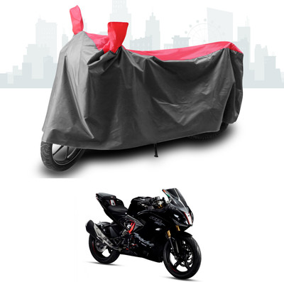 ANTHUB Two Wheeler Cover for TVS(Apache RR 310, Grey, Red)