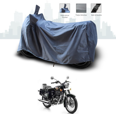 SEBONGO Waterproof Two Wheeler Cover for Royal Enfield(Electra, Grey)