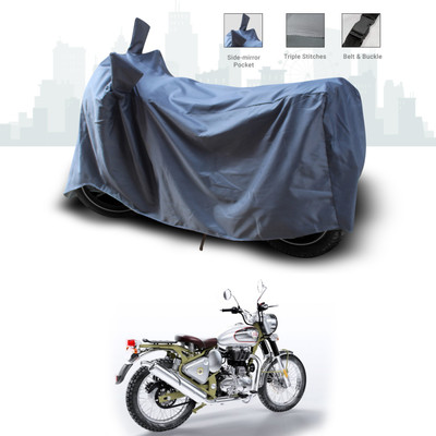 ANTHUB Two Wheeler Cover for Royal Enfield(Bullet Trials 500, Grey)