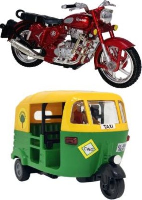 Hum Enterprise Red Rugged Bike & CNG Auto(Green, Yellow, Red, Pack of: 2)