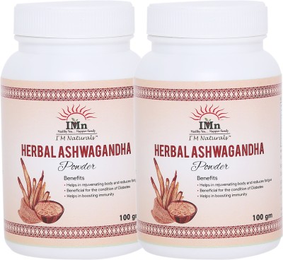 I'M NATURALS Herbal ASHWAGANDHA POWDER For Vigor and Vitality (Pack of 2) (200 g)(2 x 100 g)