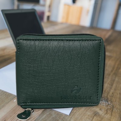 pocket bazar Men Trendy Green Artificial Leather Wallet(5 Card Slots)