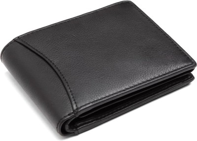 Leder Street Men Trendy, Travel Black Genuine Leather Wallet(10 Card Slots)
