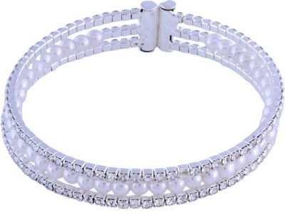 Elegant collection Brass Pearl Silver Bracelet