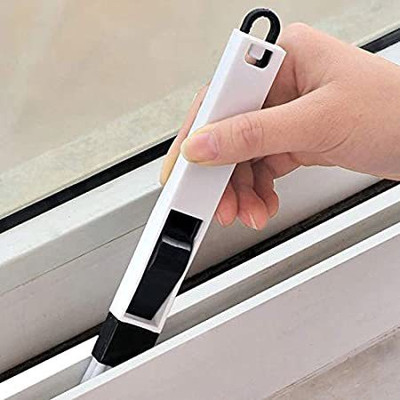 yatin enterprise Multi-Function Plastic Window Slot Keyboard Wardrobe Dust Removal Cleaning Brush Nylon Wet and Dry Brush(White)