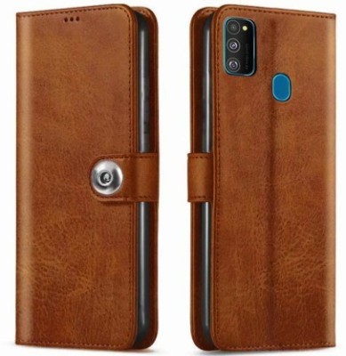 masque Flip Cover for Samsung M21, Samsung M30s, Samsung Galaxy M21, Samsung Galaxy M30s(Brown, Dual Protection, Pack of: 1)
