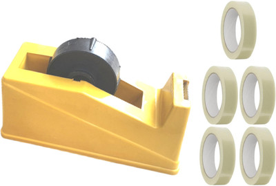 Upyukat Single sided Desktop Cello tape, tape dispenser (Manual)(Yellow, Clear)