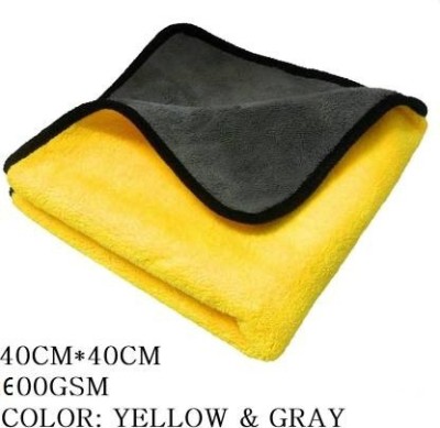 RELIFE 1 yellow 600 GSM Dry Microfiber Cleaning Cloth