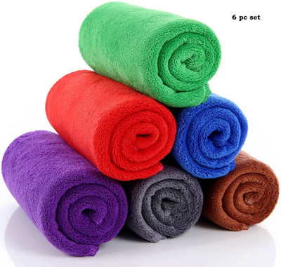 Sheenuu Microfiber Cleaning Cloths / Multi-Colour Lint and Streak Free Wet and Dry Microfiber Cleaning Cloth(6 Units)