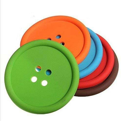 Parulenter Round Reversible ABS Coaster Set(Pack of 5)