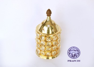 pranchi pranchi brass crystal deepak Brass, Crystal Table Diya(Height: 5.5 inch)