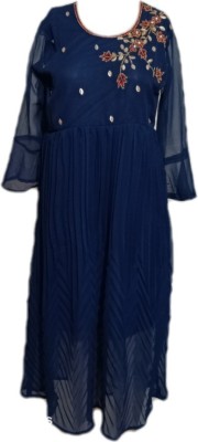 S A S FASHION Flared/A-line Gown(Dark Blue)