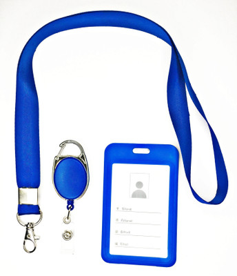 AKAN Plastic ID Badge Holder, ID Badge Reel, Lanyard(Pack of 1)