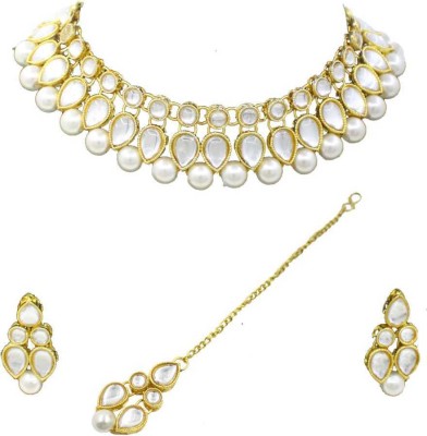 CATALYST Alloy Gold-plated White Jewellery Set(Pack of 1)