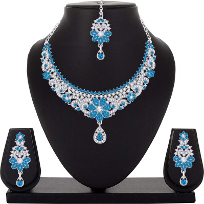 Atasi International Alloy Rhodium Blue, Silver Jewellery Set(Pack of 1)