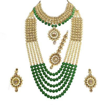 CATALYST Alloy Gold-plated Green Jewellery Set(Pack of 1)
