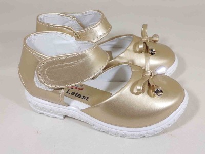 New latest Girls Velcro Strappy Sandals(Gold , 9 - 10 Years)