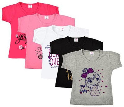 Good Luck Baniyan Boys & Girls Printed Cotton Blend T Shirt(Multicolor, Pack of 5)