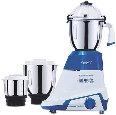 ORPAT Kitchen Platinum Mixer Grinder – 1200 W – Blue (MIXER KA BAAP) 1200 Mixer Grinder (2 Jars, Blue)