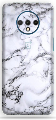 LAMHA OnePlus 7T Mobile Skin(Ultra Super Milky White Marble Skin With High Mattte Finish.)