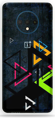 BugguSkin OnePlus 7T Mobile Skin(Ultra Super Color Triangles Skin With High Matte Finish.)