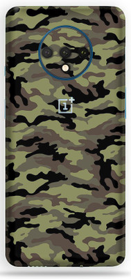 BugguSkin OnePlus 7T Mobile Skin(Ultra Super Camouflage Military Green Skin With High Matte Finish.)