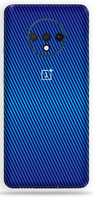 BugguSkin OnePlus 7T Mobile Skin(Ultra Super Blue Carbon Fiber Skin With High Matte Finish.)