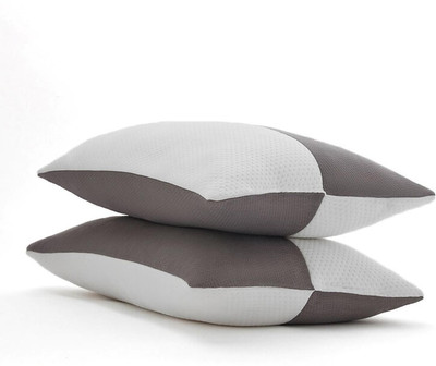 LA VERNE LUXURY Microfibre Geometric Sleeping Pillow Pack of 2(Grey)